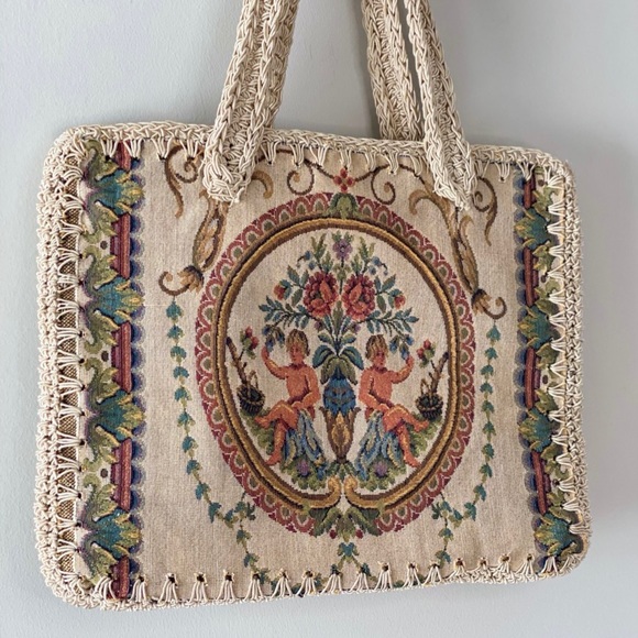 Mister Simon Earnest Handbags - Vintage Gold Floral Mister Simon Earnest Italian Purse